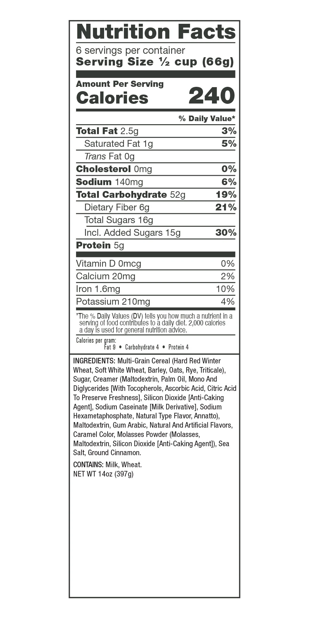 Brown Sugar and Maple Multi-Grain Cereal